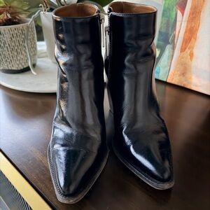 Chloe Black Leather Ankle Boots